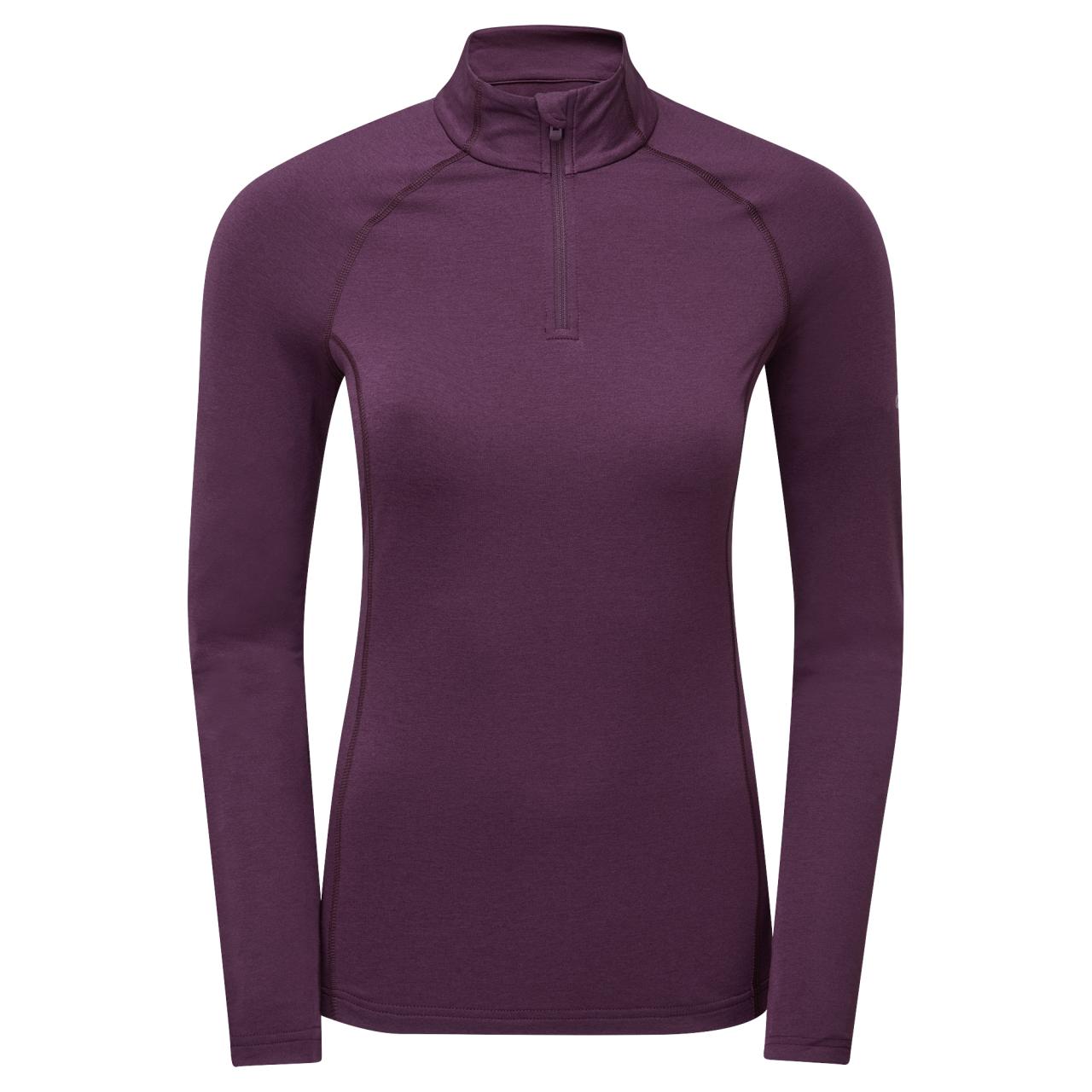 FEM DART XT ZIP NECK-SASKATOON BERRY-UK14/L dámské triko dlouhý ruk. vínové