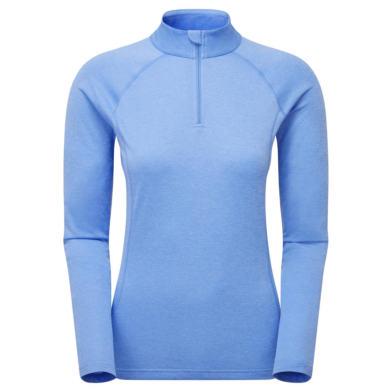 FEM DART ZIP NECK-CORNFLOWER-UK10/S dámské triko dlouhý ruk. modré