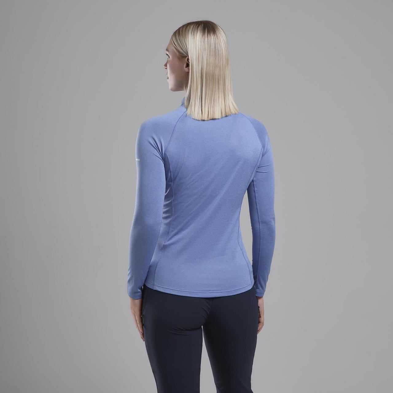 FEM DART ZIP NECK-CORNFLOWER-UK8/XS dámské triko dlouhý ruk. modré