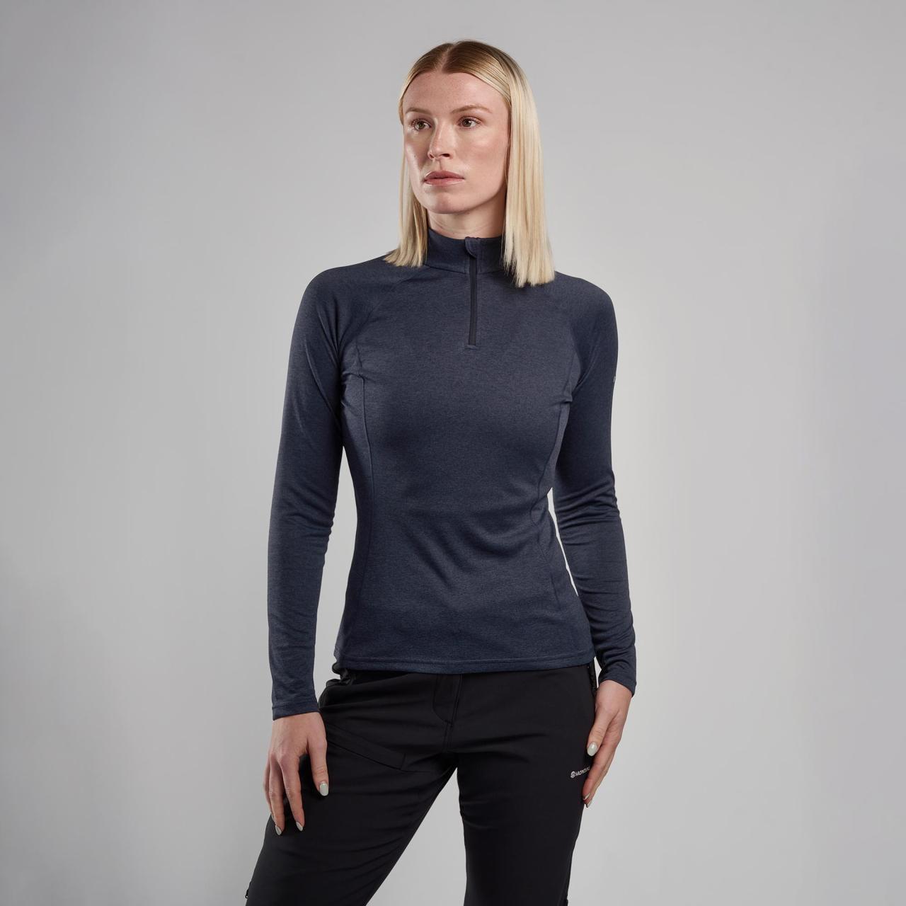 FEM DART ZIP NECK-ECLIPSE BLUE-UK10/S dámské triko dlouhý ruk. modré