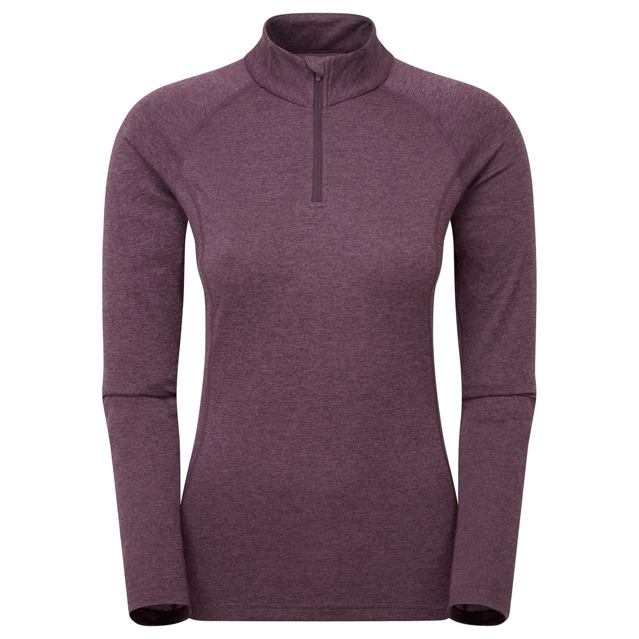 FEM DART ZIP NECK-MULBERRY-UK16/XL dámské triko dlouhý ruk. hnědofialové