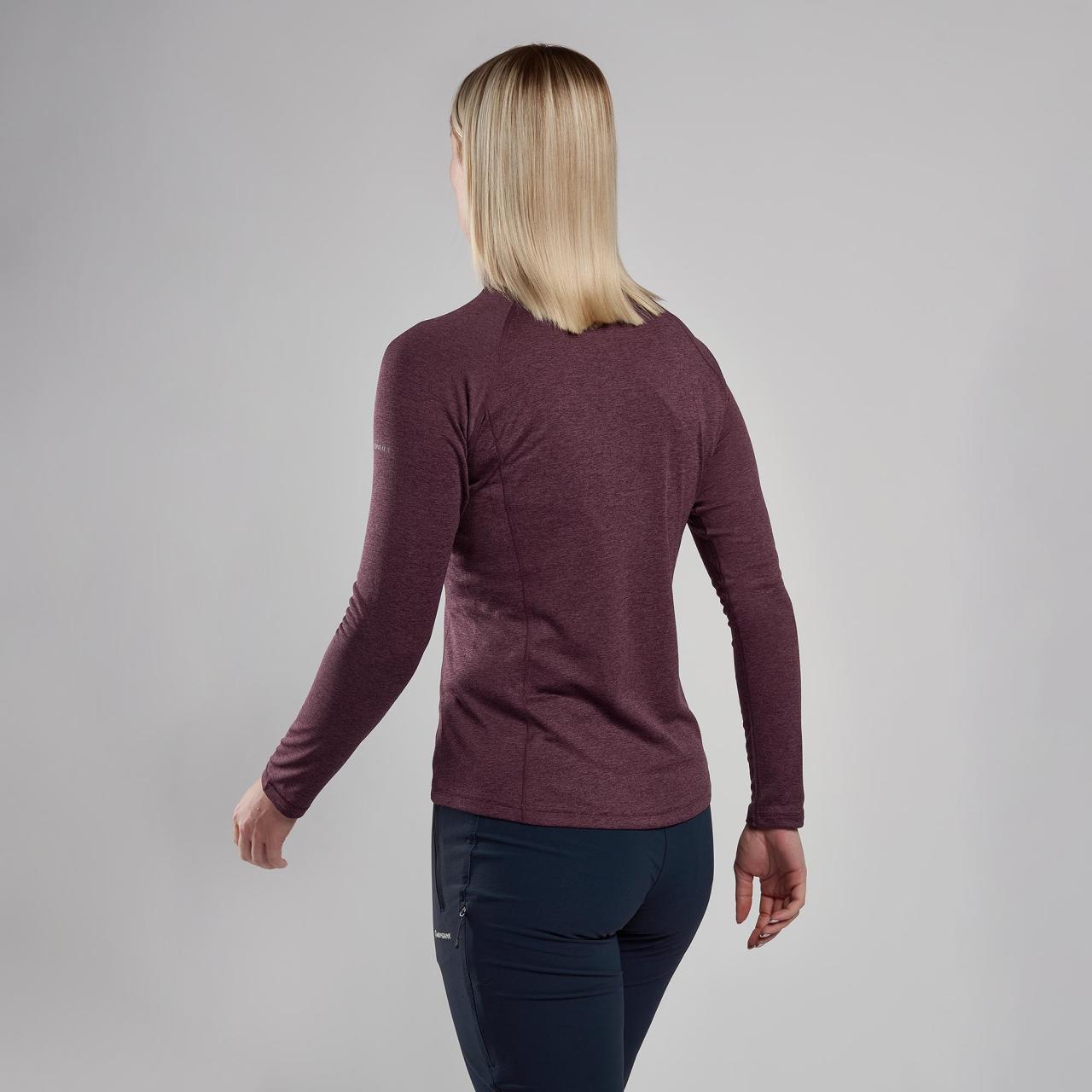 FEM DART ZIP NECK-MULBERRY-UK10/S dámské triko dlouhý ruk. hnědofialové