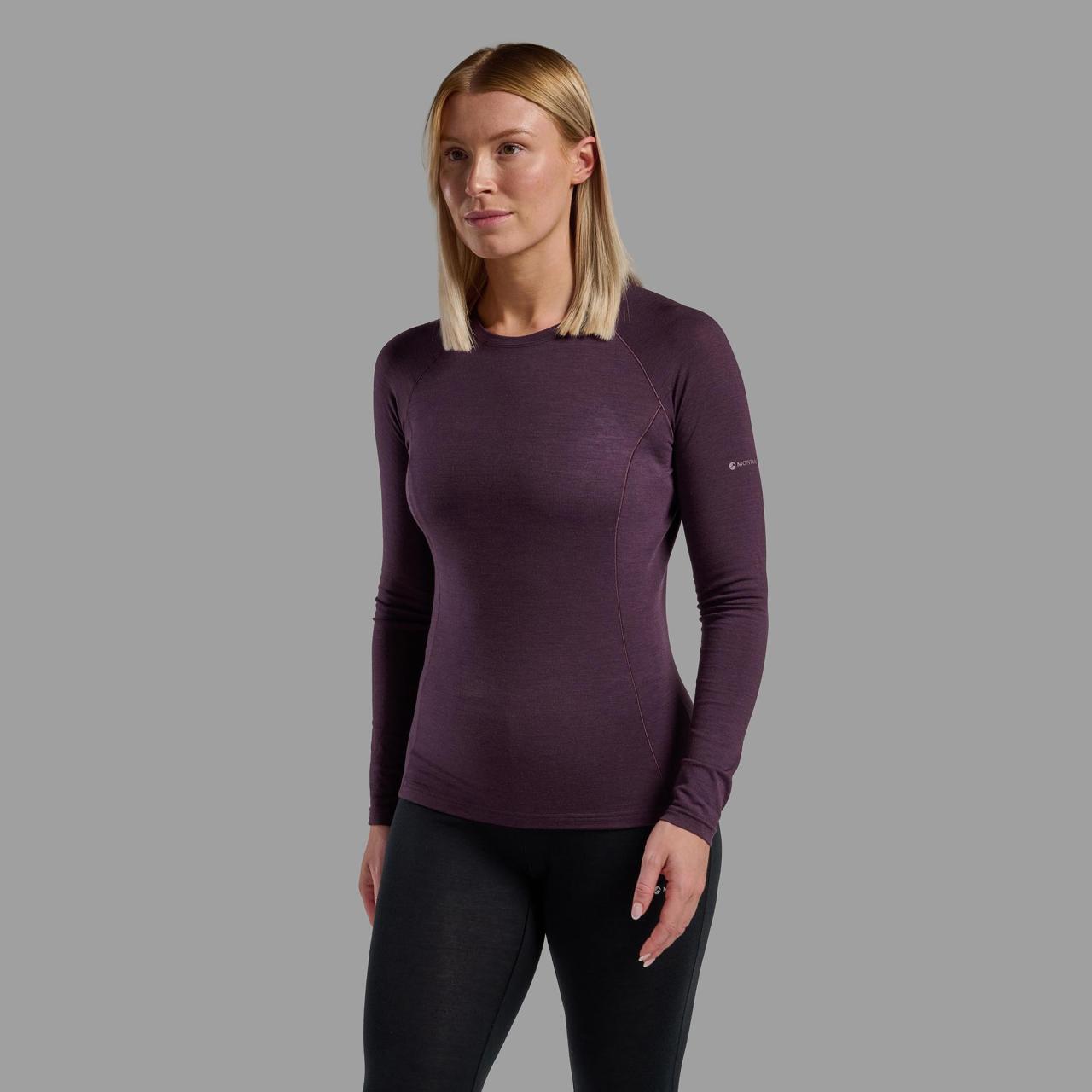 FEM MALLI LONG SLEEVE T SHIRT-MULBERRY-UK10/S dámské triko hnědofialové