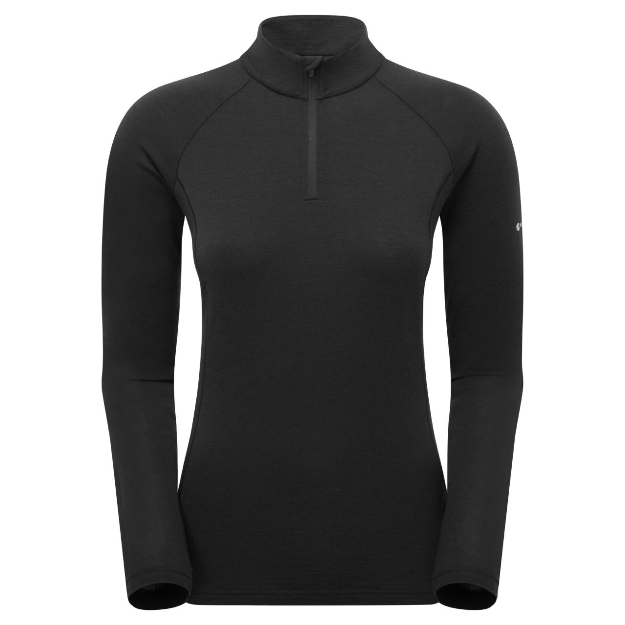 FEM MALLI LS ZIP T SHIRT-BLACK-UK10/S dámské triko černé