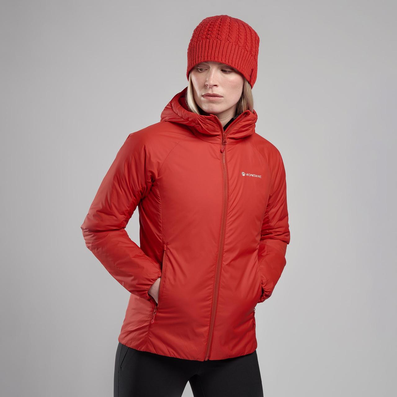 FEM RESPOND HOODIE-SAFFRON RED-UK12/M dámská bunda s kapucí červená