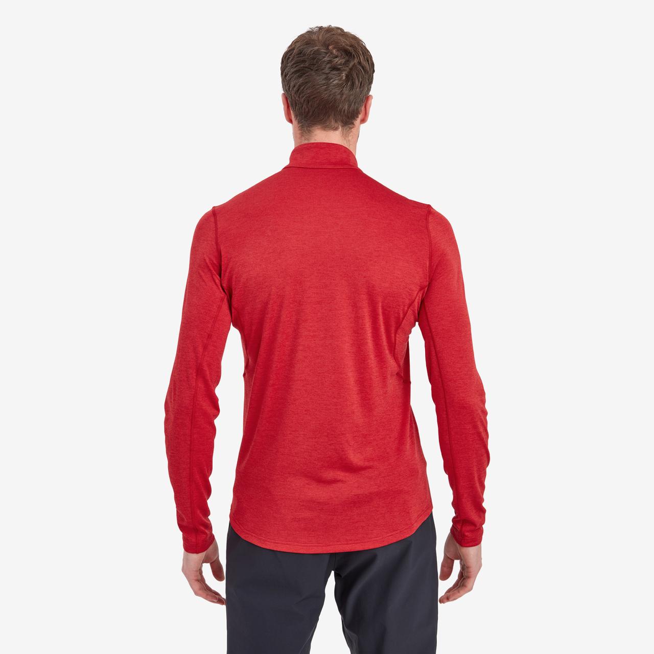 DART ZIP NECK-ACER RED-L pánské triko tmavě červené