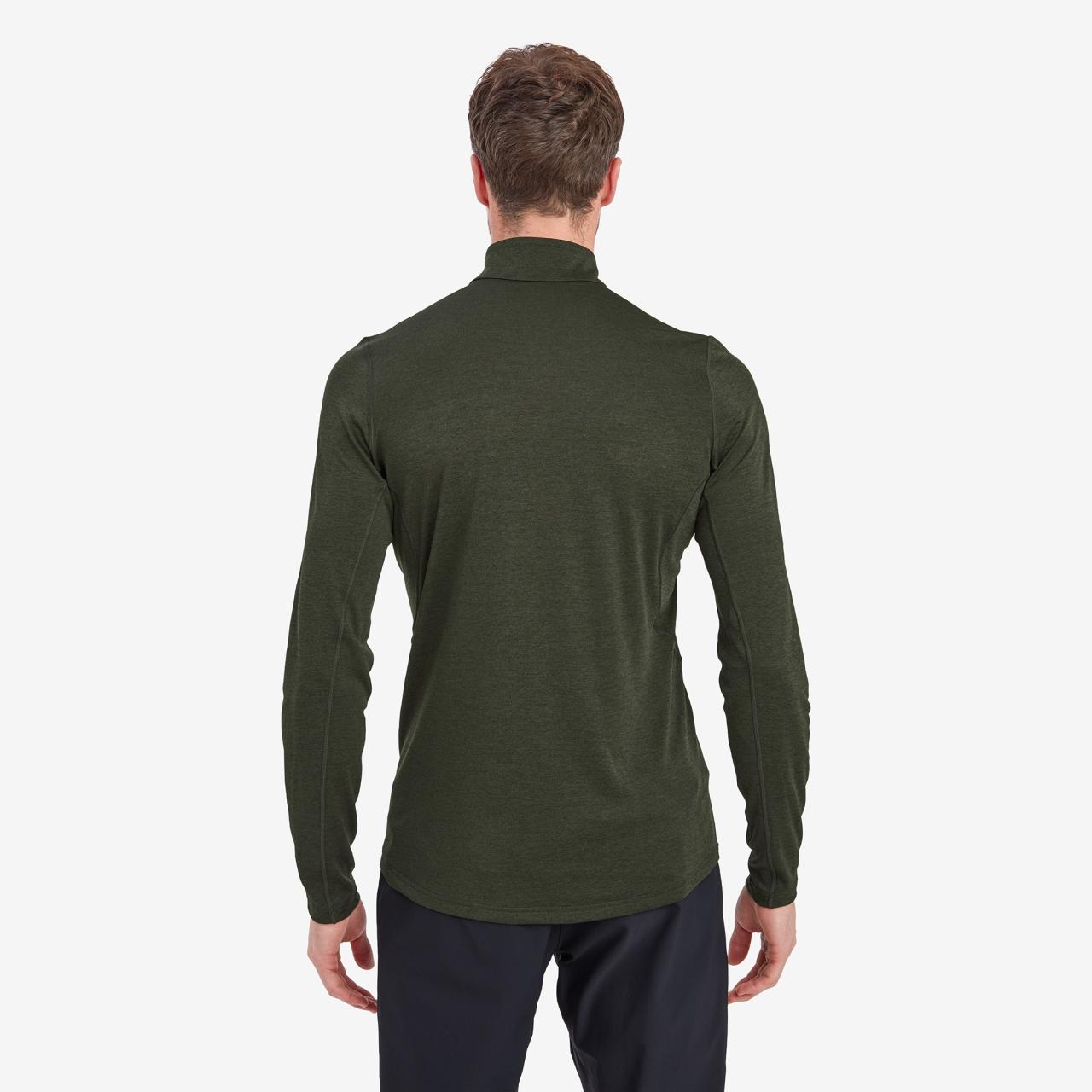 DART ZIP NECK-OAK GREEN-M pánské triko zelené