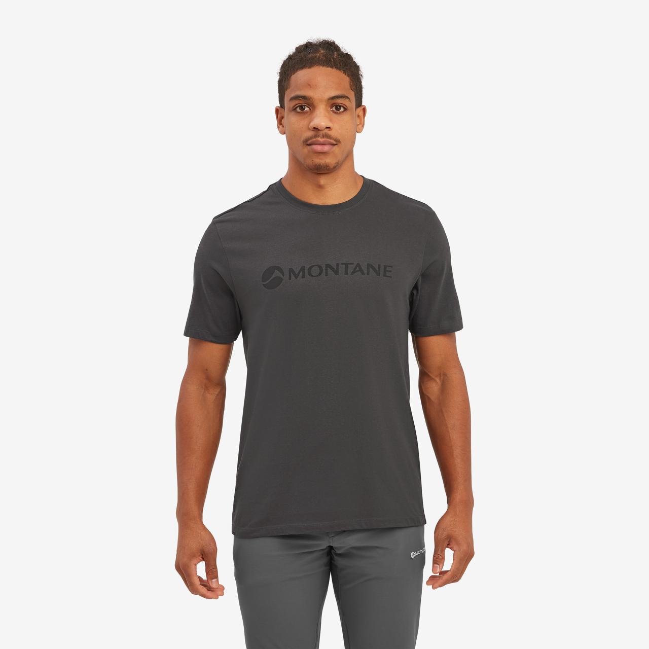 MONTANE MONO LOGO T-SHIRT-MIDNIGHT GREY-M pánské tričko tmavě šedé