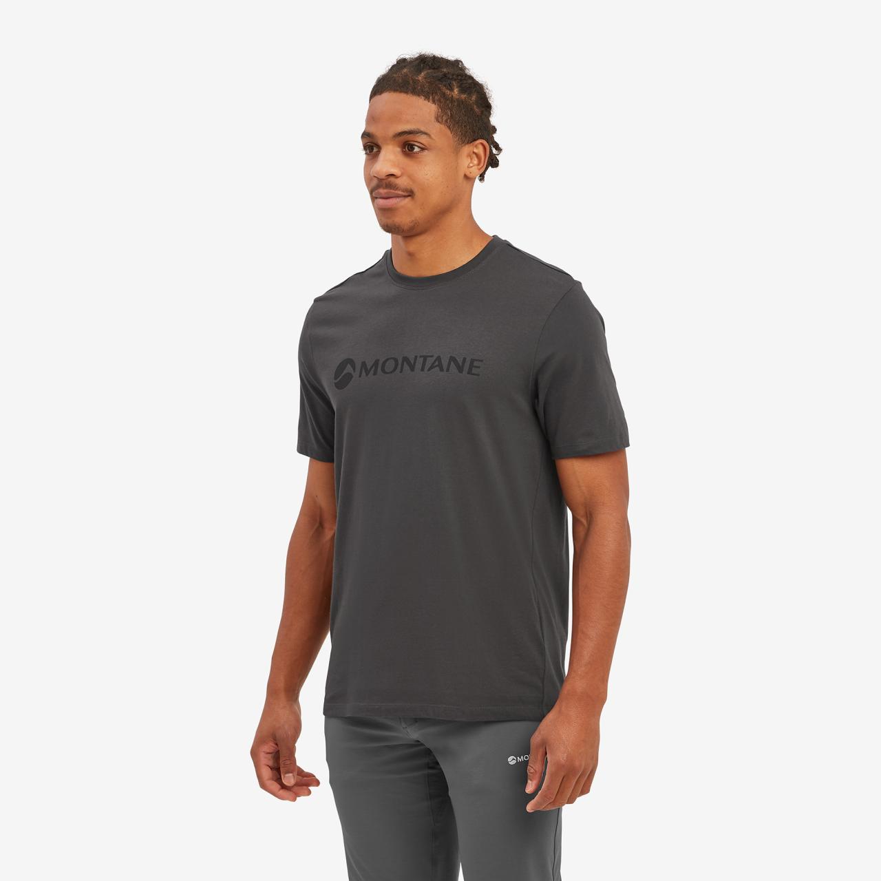 MONTANE MONO LOGO T-SHIRT-MIDNIGHT GREY-XL pánské tričko tmavě šedé