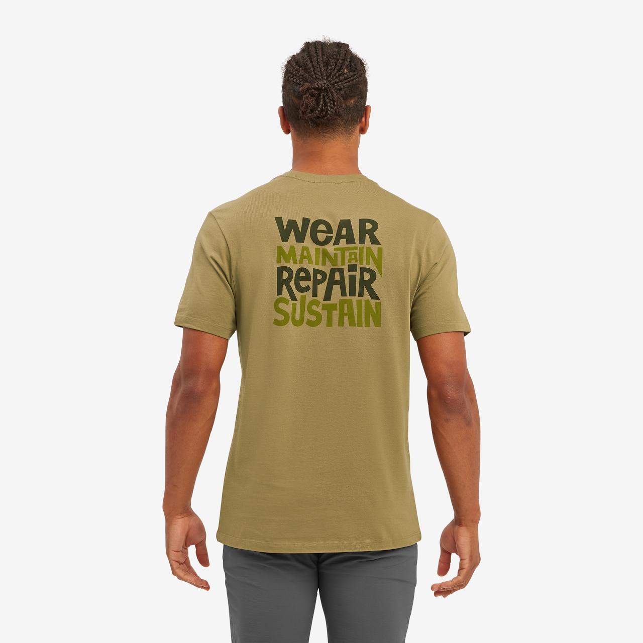 WEAR REPAIR TEE-OLIVE-M pánské tričko olivové 