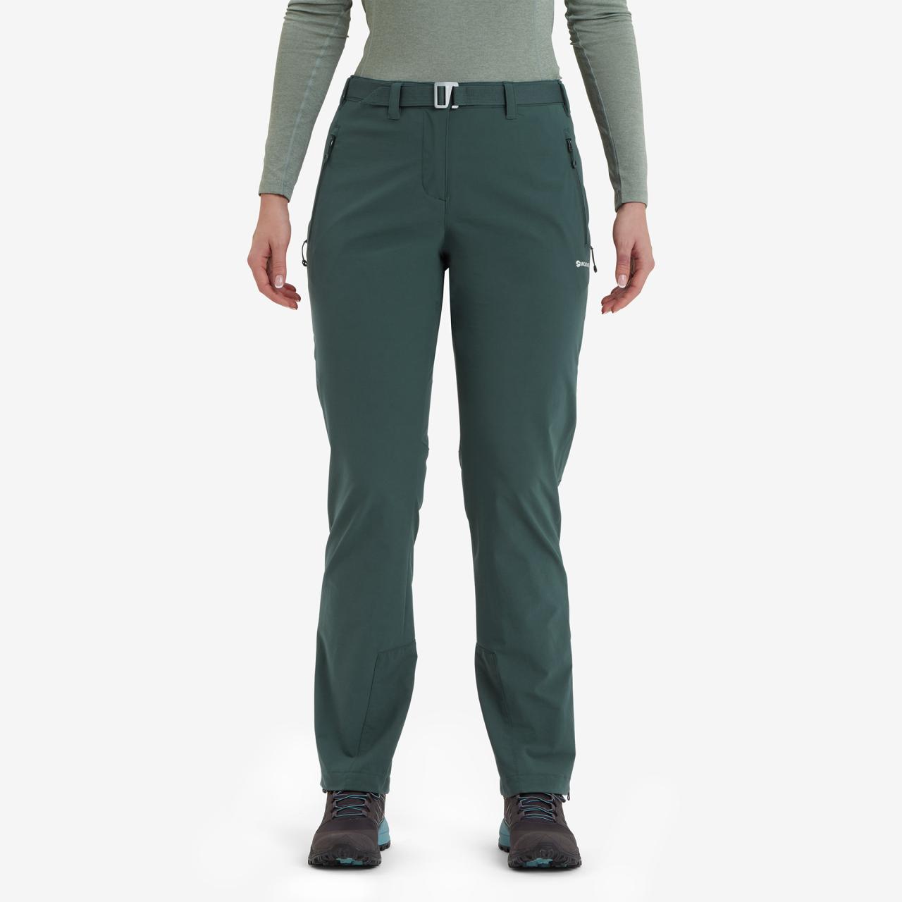 FEM TERRA STRETCH PANTS-R LEG-DEEP FOREST-UK14/L dámské kalhotytmavě zelená