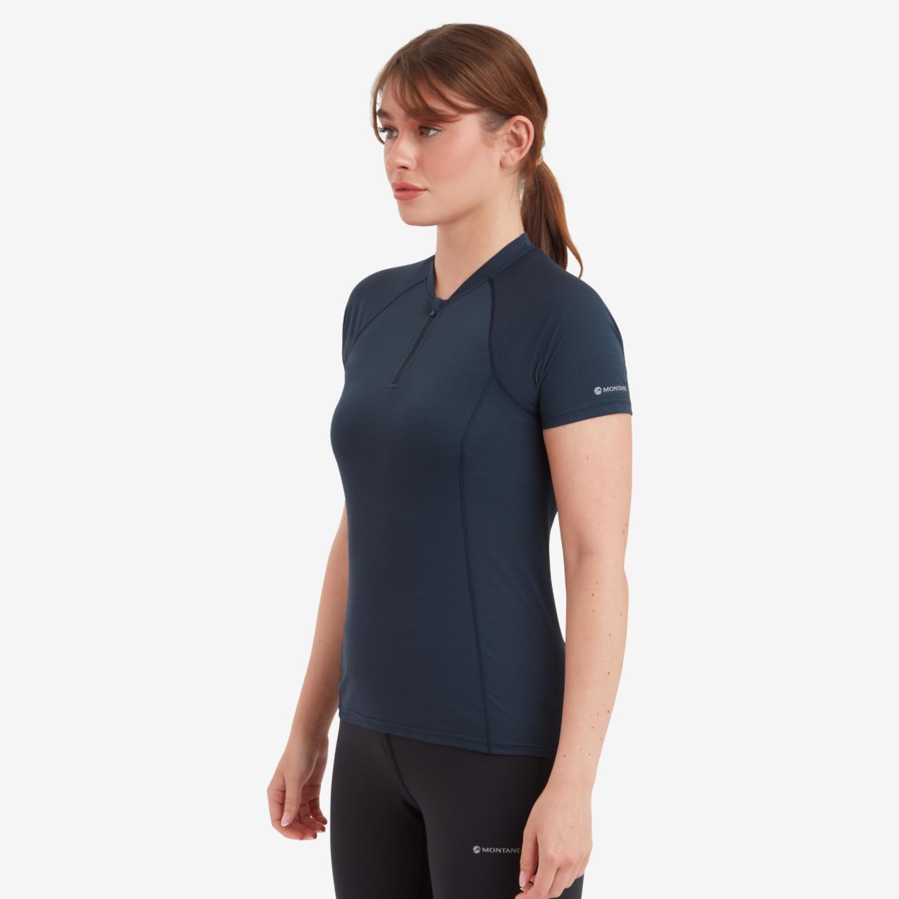 FEM DART NANO ZIP T-SHIRT-ECLIPSE BLUE-UK10/S dámské triko modré
