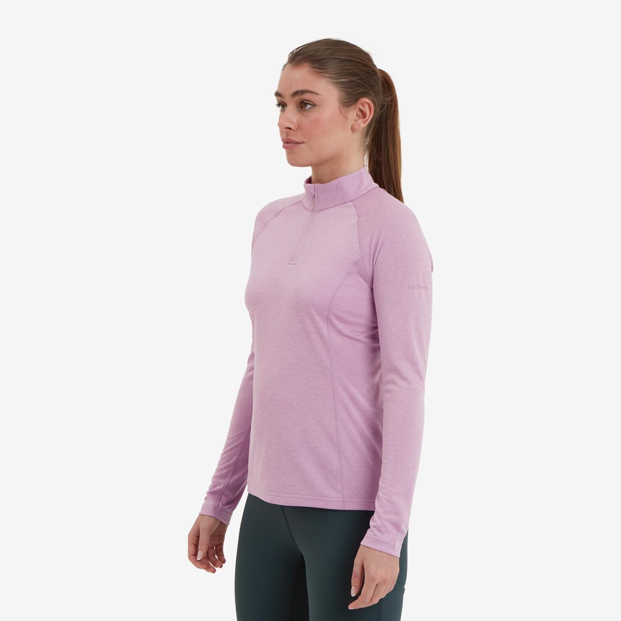 FEM DART ZIP NECK-ALLIUM-UK10/S dámské triko dlouhý ruk. lila