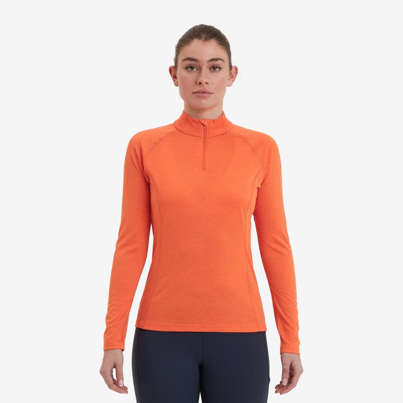 FEM DART ZIP NECK-TIGERLILY-UK10/S dámské triko dlouhý ruk. oranžové