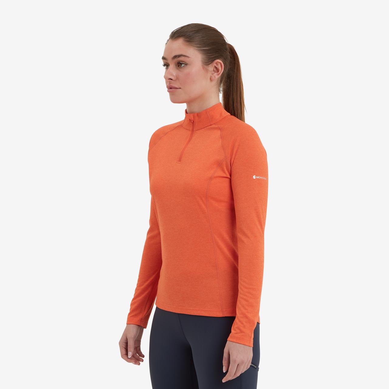 FEM DART ZIP NECK-TIGERLILY-UK10/S dámské triko dlouhý ruk. oranžové