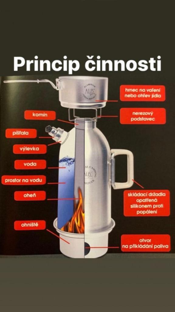 SAMOVAR PRO HLINÍKOVÝ 1,2 L univerzální vařič velký