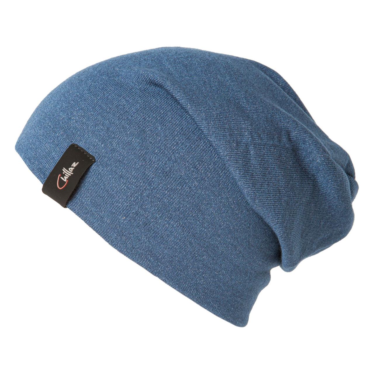 RELAXED BEANIE-BLUE MELANGE-čepice modrá