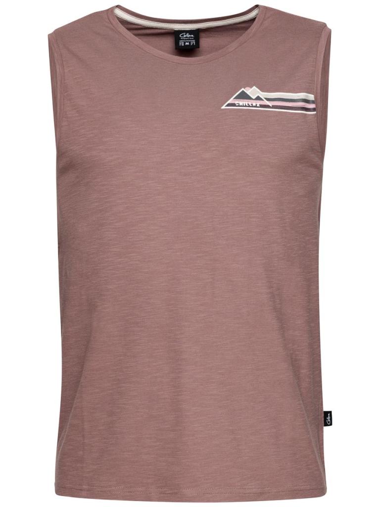 CALANQUES  MOUNTAIN STRIPES-WINE-M pánské tílko vínové