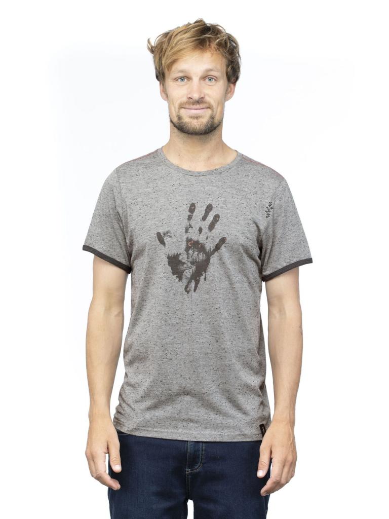 SOLSTEIN HAND-DARK GREY MELANGE-M pánské tričko tmavě šedé