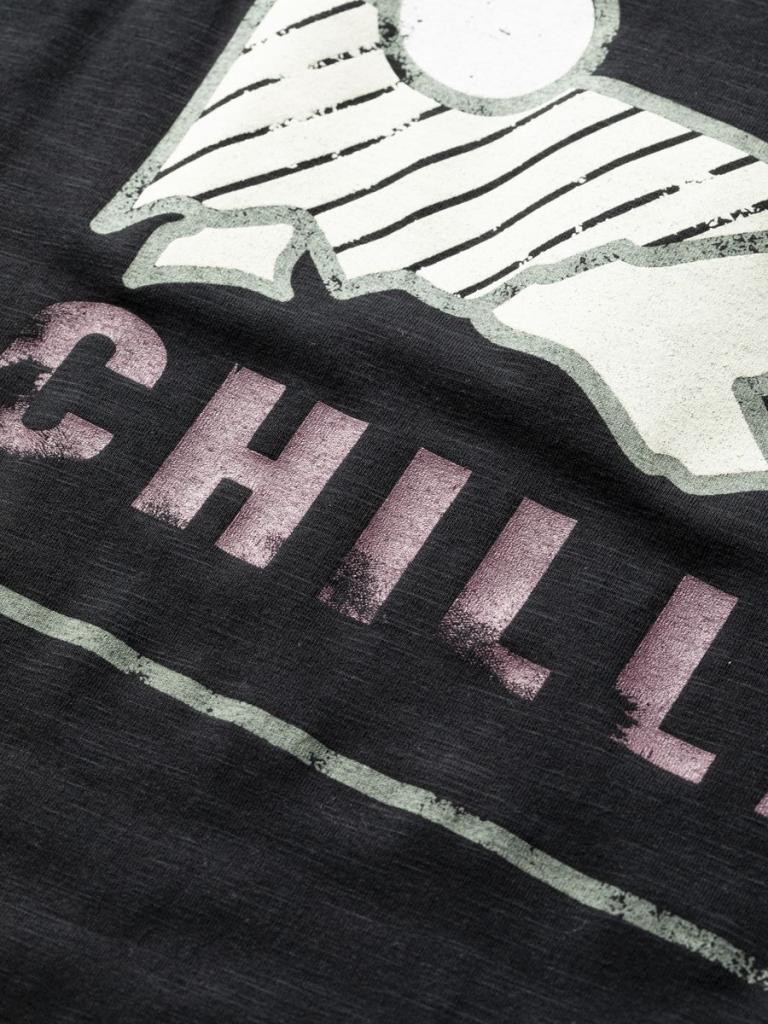 CHILLAZ MOUNTAIN LOGO-BLACK-M pánské tričko černé