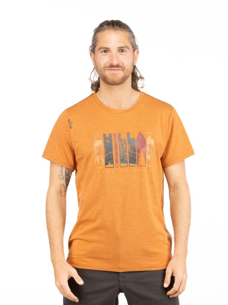 CHILLAZ TIME TO CHILL-ORANGE BROWN-M pánské tričko oranžovo hnědé