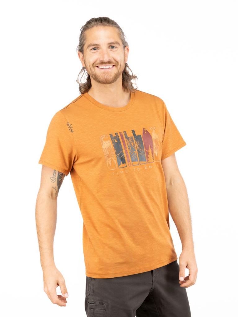 CHILLAZ TIME TO CHILL-ORANGE BROWN-M pánské tričko oranžovo hnědé