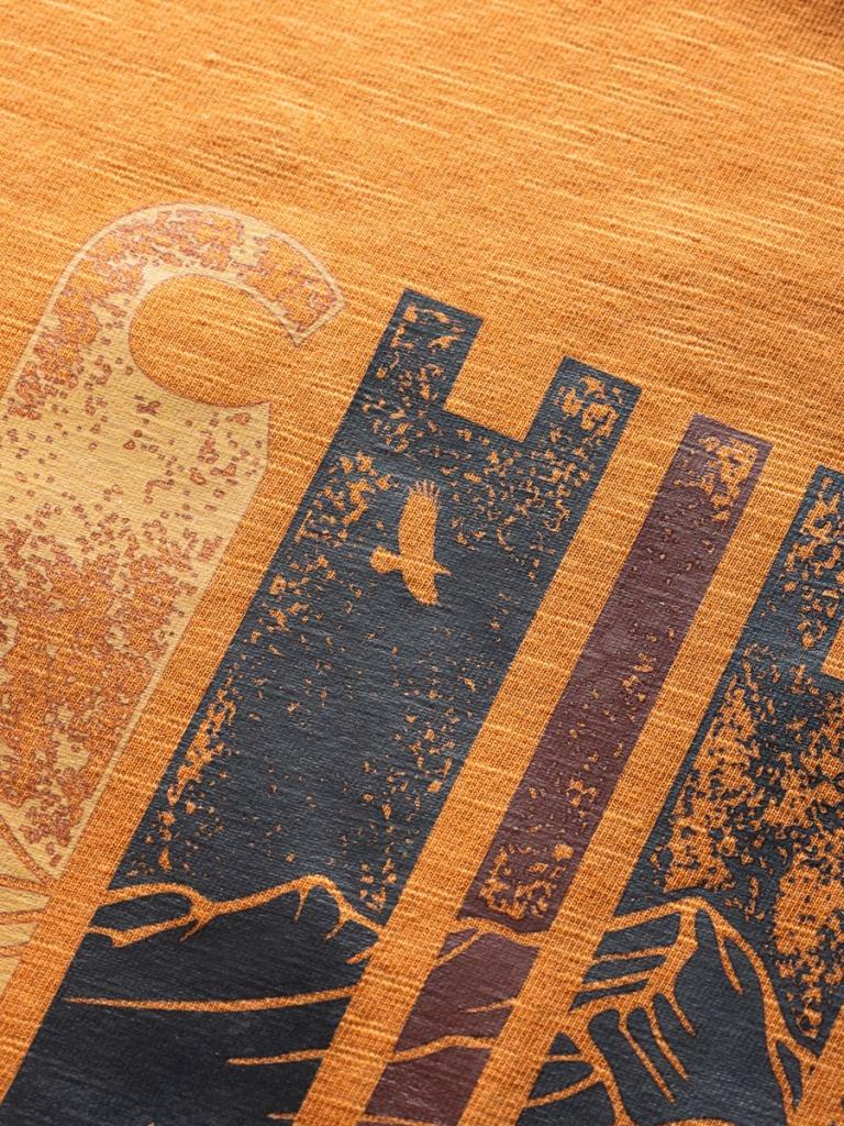 CHILLAZ TIME TO CHILL-ORANGE BROWN-M pánské tričko oranžovo hnědé