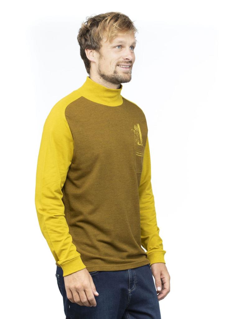 SÖLDEN-SUNFLOWER MELANGE-M pánské triko s dlouhým rukávem žluté