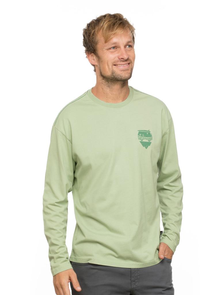 SURF CLIMB BUS-GREEN-S pánské triko s dlouhým rukávem zelené