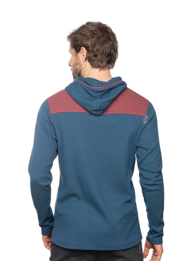 TESSIN 2.0-DARK BLUE / DARK RED-M pánské tričko s dlouhým rukávem tmavě modré a červené