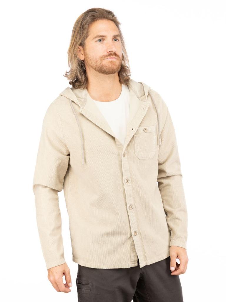 PEAK DISTRICT-DARK SAND-M pánská košile tmavě písková