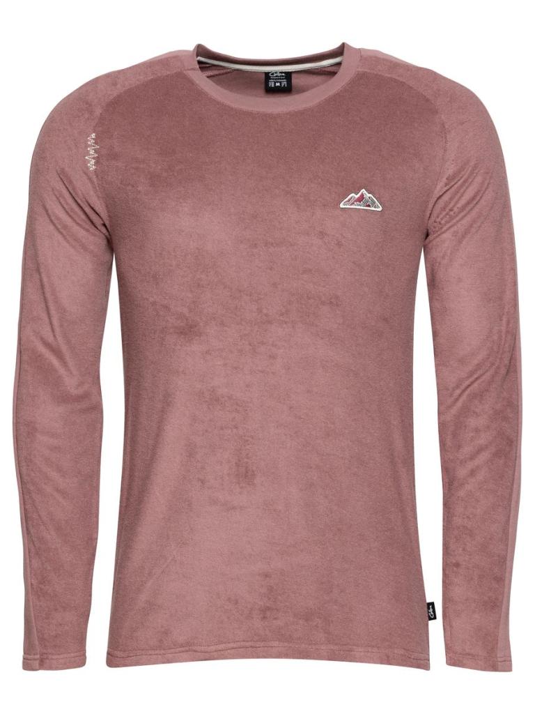 LONDON MOUNTAIN PATCH-WINE-M pánské tričko s dlouhým rukávem vínové