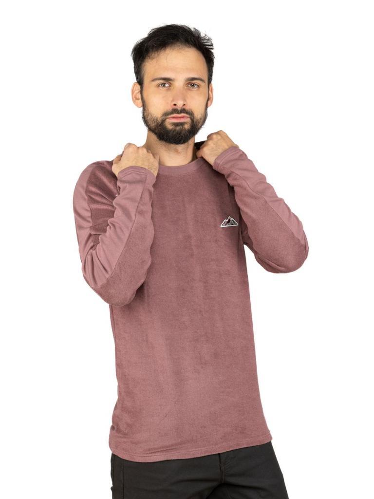 LONDON MOUNTAIN PATCH-WINE-M pánské tričko s dlouhým rukávem vínové