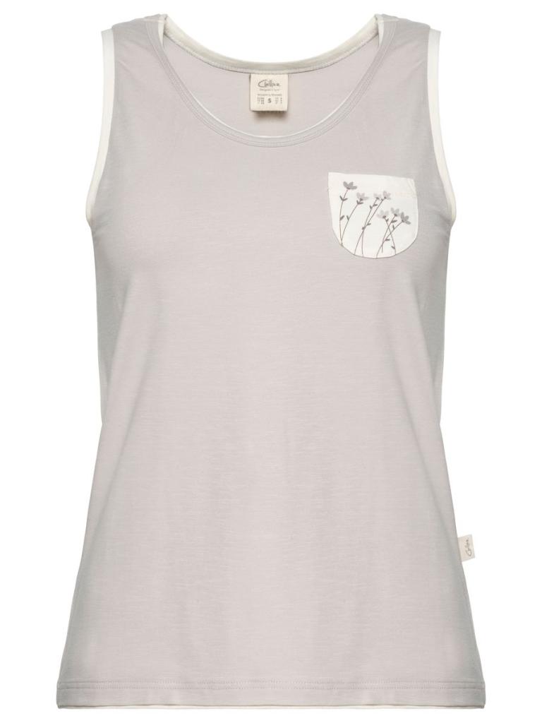 KARPATHOS FLOWER POCKET-SAND-36 dámský top pískový