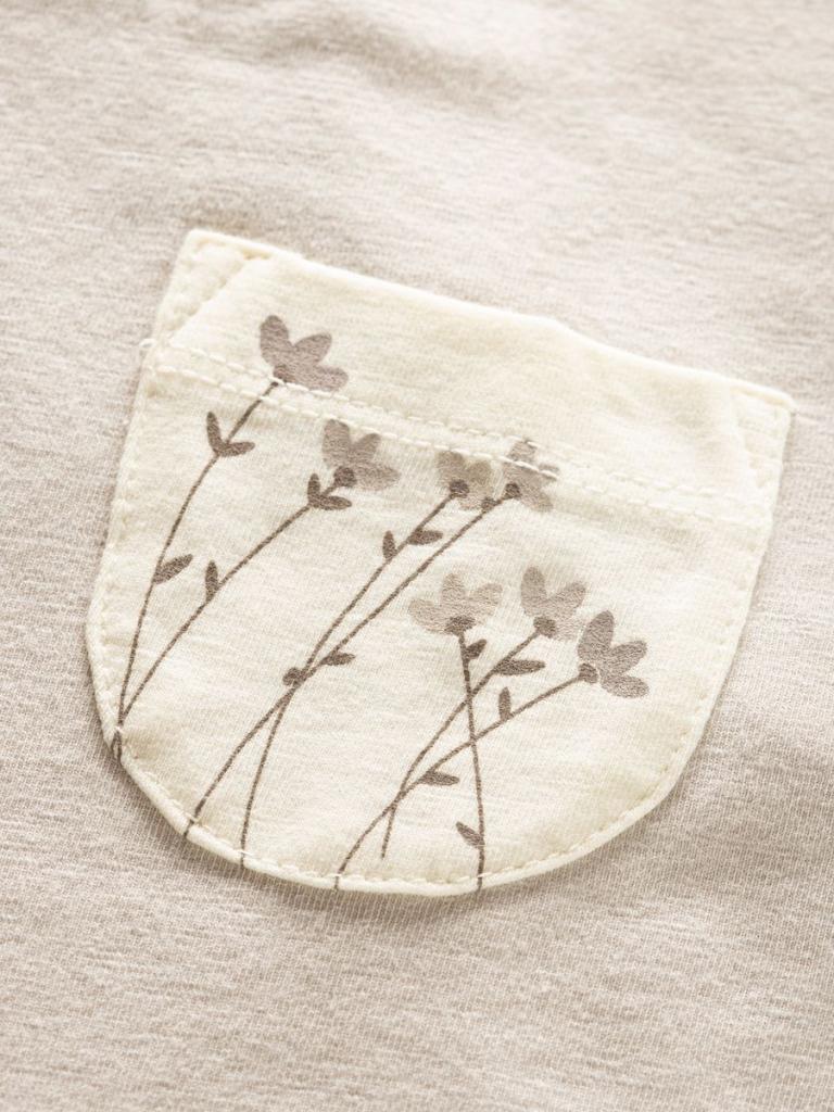 KARPATHOS FLOWER POCKET-SAND-36 dámský top pískový