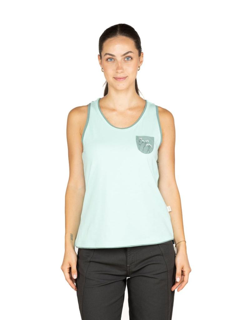 KARPATHOS FLOWER POCKET-MINT-36 dámský top mátový