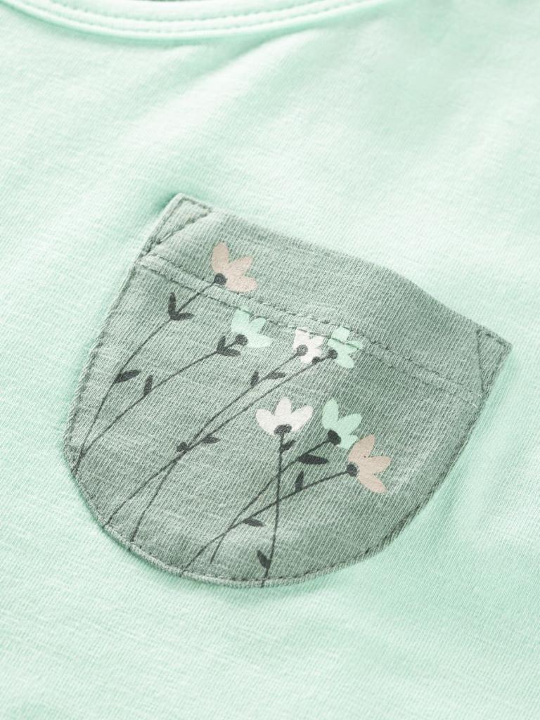 KARPATHOS FLOWER POCKET-MINT-36 dámský top mátový