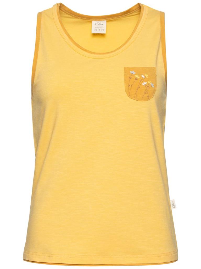 KARPATHOS FLOWER POCKET-YELLOW-36 dámský top žlutý