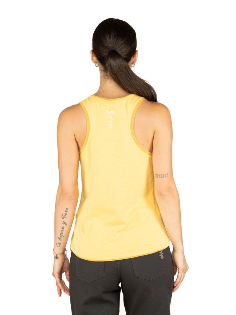 KARPATHOS FLOWER POCKET-YELLOW-36 dámský top žlutý