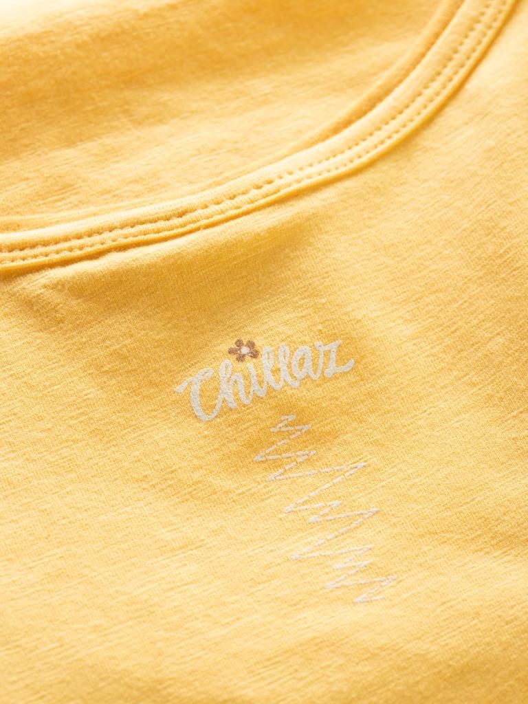 KARPATHOS FLOWER POCKET-YELLOW-36 dámský top žlutý