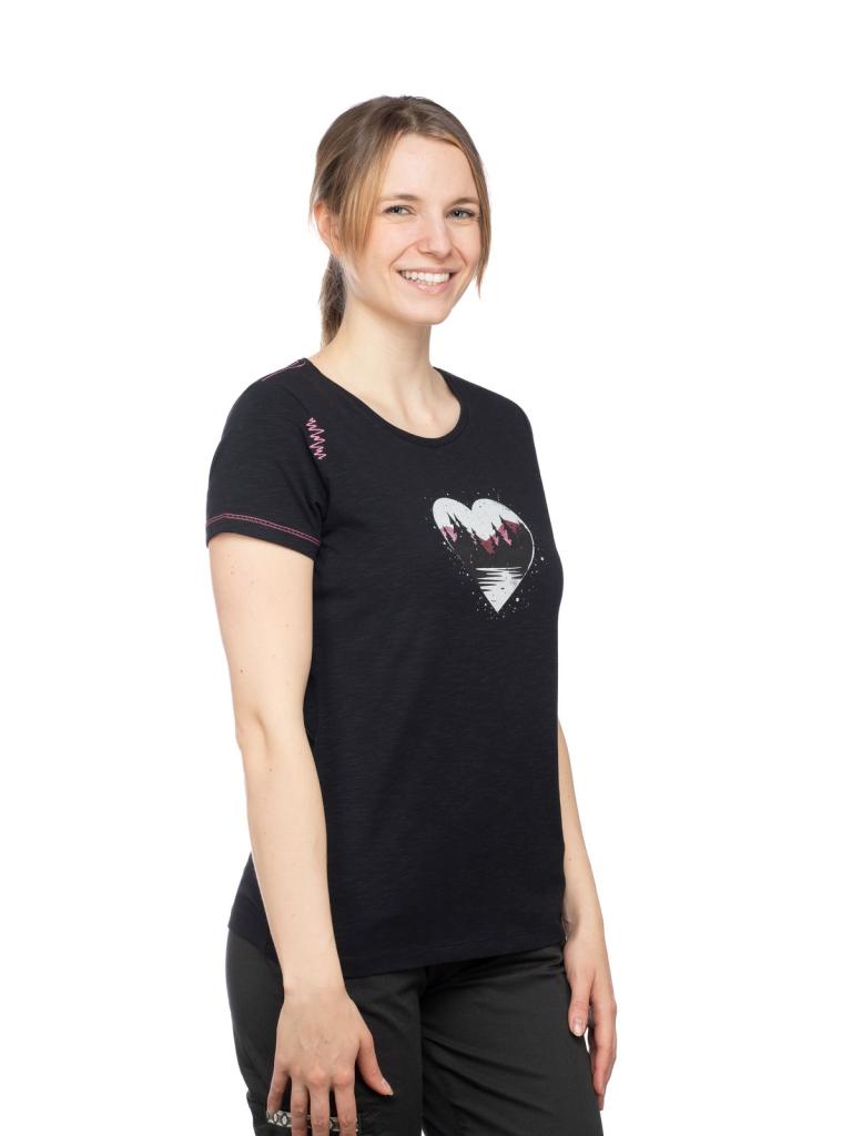 GANDIA MOUNTAIN HEART-BLACK-36 dámské tričko černé