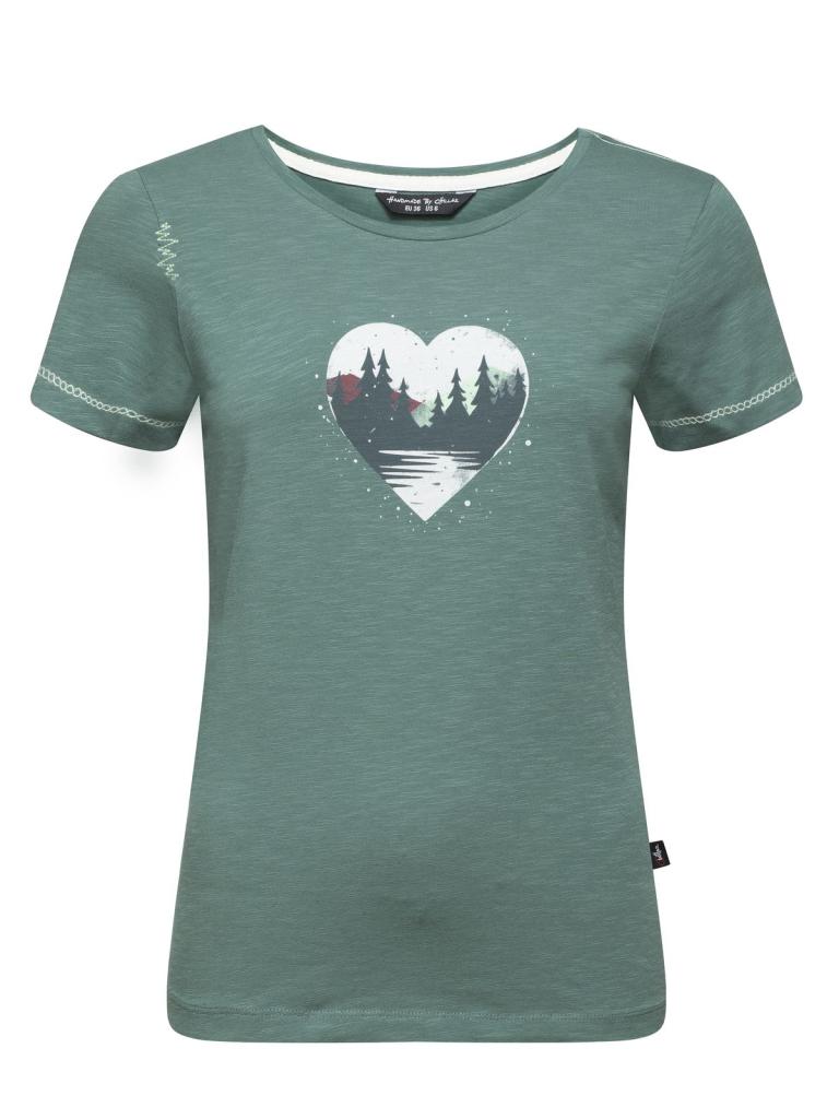 GANDIA MOUNTAIN HEART-GREEN-34 dámské tričko zelené