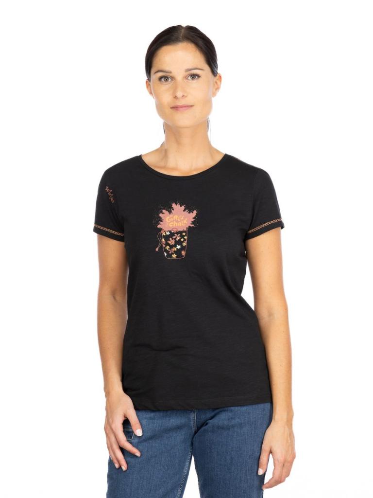 GANDIA GIRLS TALK CHALK-BLACK-36 dámské tričko černé