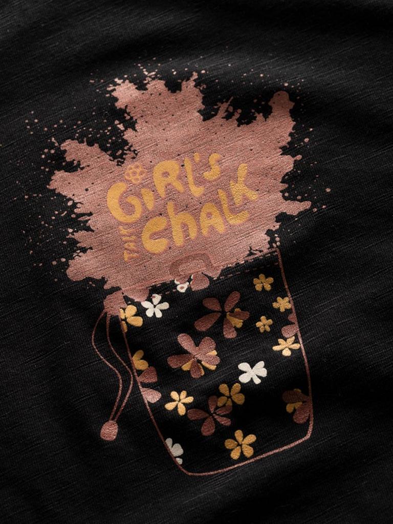 GANDIA GIRLS TALK CHALK-BLACK-36 dámské tričko černé