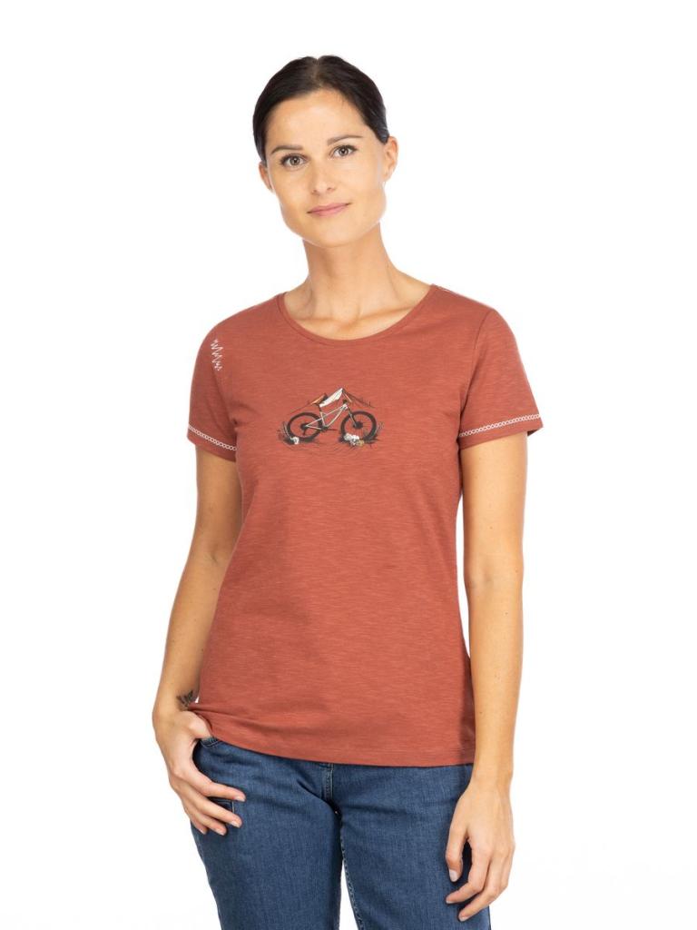 GANDIA MOUNTAINBIKE FLOWERS-BRICK-36 dámské tričko cihlové