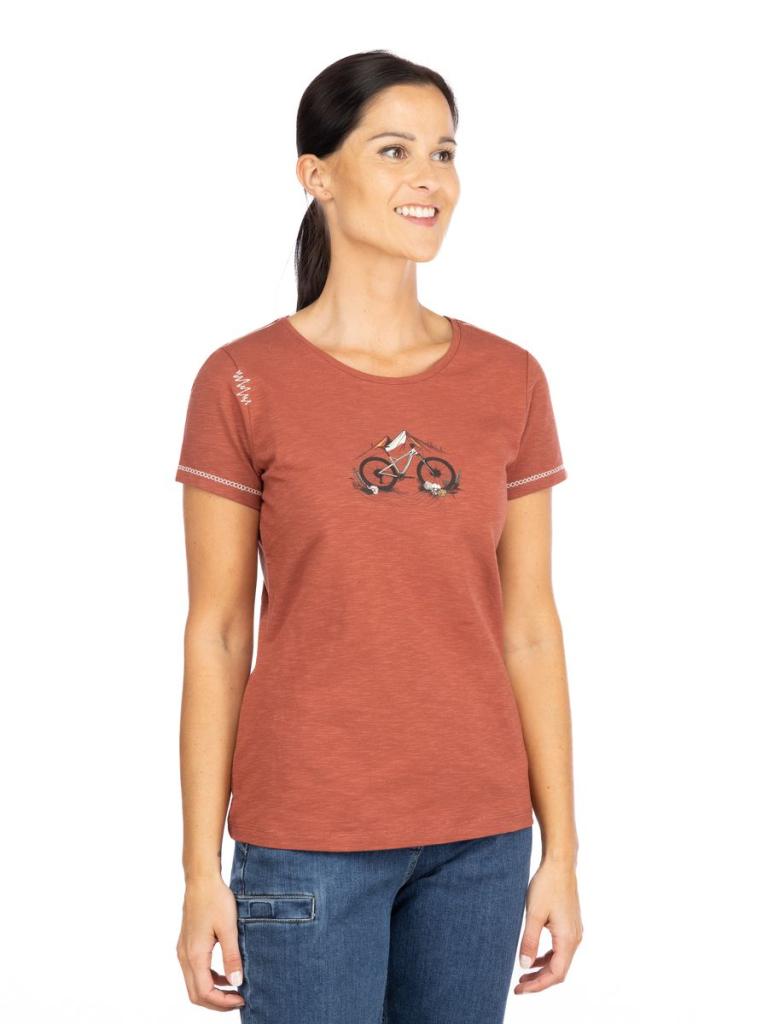 GANDIA MOUNTAINBIKE FLOWERS-BRICK-36 dámské tričko cihlové