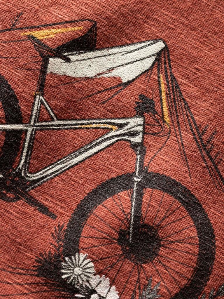 GANDIA MOUNTAINBIKE FLOWERS-BRICK-36 dámské tričko cihlové