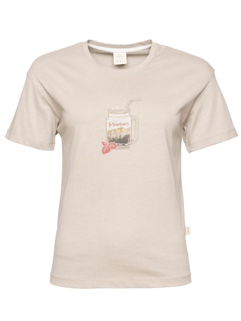 LEOBEN MOUNTAINS TO GO-BEIGE-36 dámské tričko béžové