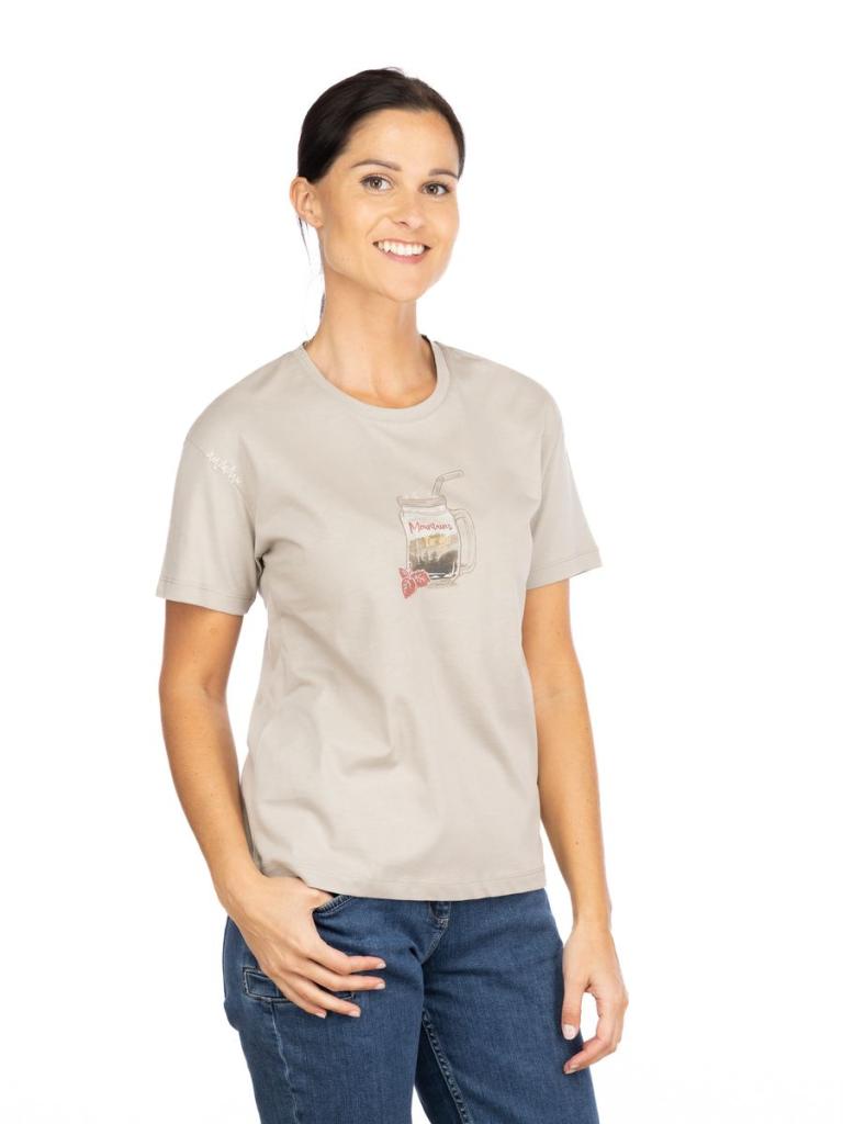 LEOBEN MOUNTAINS TO GO-BEIGE-36 dámské tričko béžové