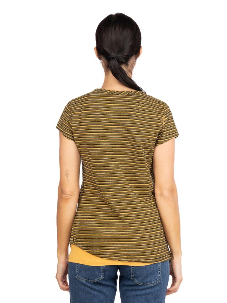 FANCY LITTLE DOT-OCHRE-36 dámské tričko okrové